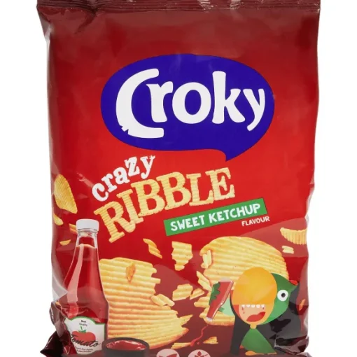 Croky Chips> Crazy Ribble Chips Sweet Ketchup