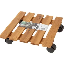 Merk Tuindecoratie>Houten Plantentrolley